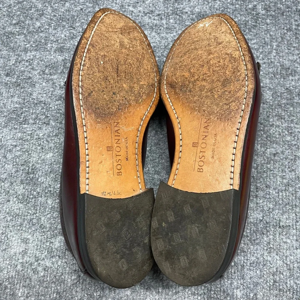 Bostonian Shoes Mens 11 M Burgundy Leather Kiltie Tassel Loafers Made in USA